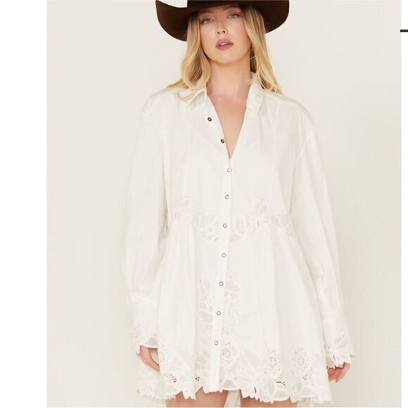 Free People Women's Constance Long
Sleeve Mini Dress size Medium NWOT - Picture 4 of 6